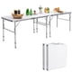 thumbnail image 1 of Juego de 2 Mesas Plegables Costway con Altura Ajustable Aluminio Blanco 120 x 60 x 33-66 cm, 1 of 9