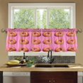 thumbnail image 4 of Yayeee Kitchen Curtains Tier Set of 2 Light Filtering 57"x36" Over Sink Window Panels, Pink Doughnuts, 4 of 7