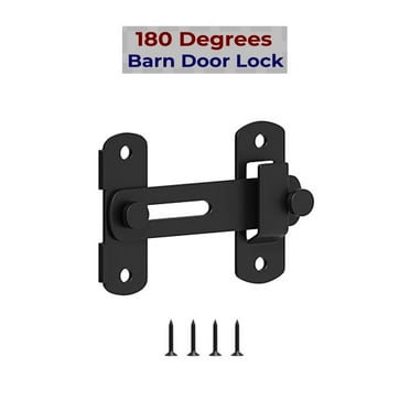 180° Matte Black Steel Barn Door Latch & Lock  Durable Gate Hardware for Bedroom, Wooden Fence, Pocket & Cat Doors (1 Piece)