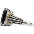 thumbnail image 3 of 14K/Silver Two-Tone Sterling Silver With 14K Black Onyx & White Diamond Ring (Size 7) Made In Thailand qtc1205-7, 3 of 5