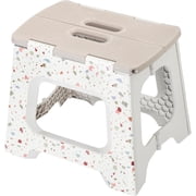 HLTUDJ Compact Step Stool Foldable 12-1/2-inch Step Stools for Adults up to 330 Pound Lightweight Stool Non-Slip Folding Step Stool Grey on Top