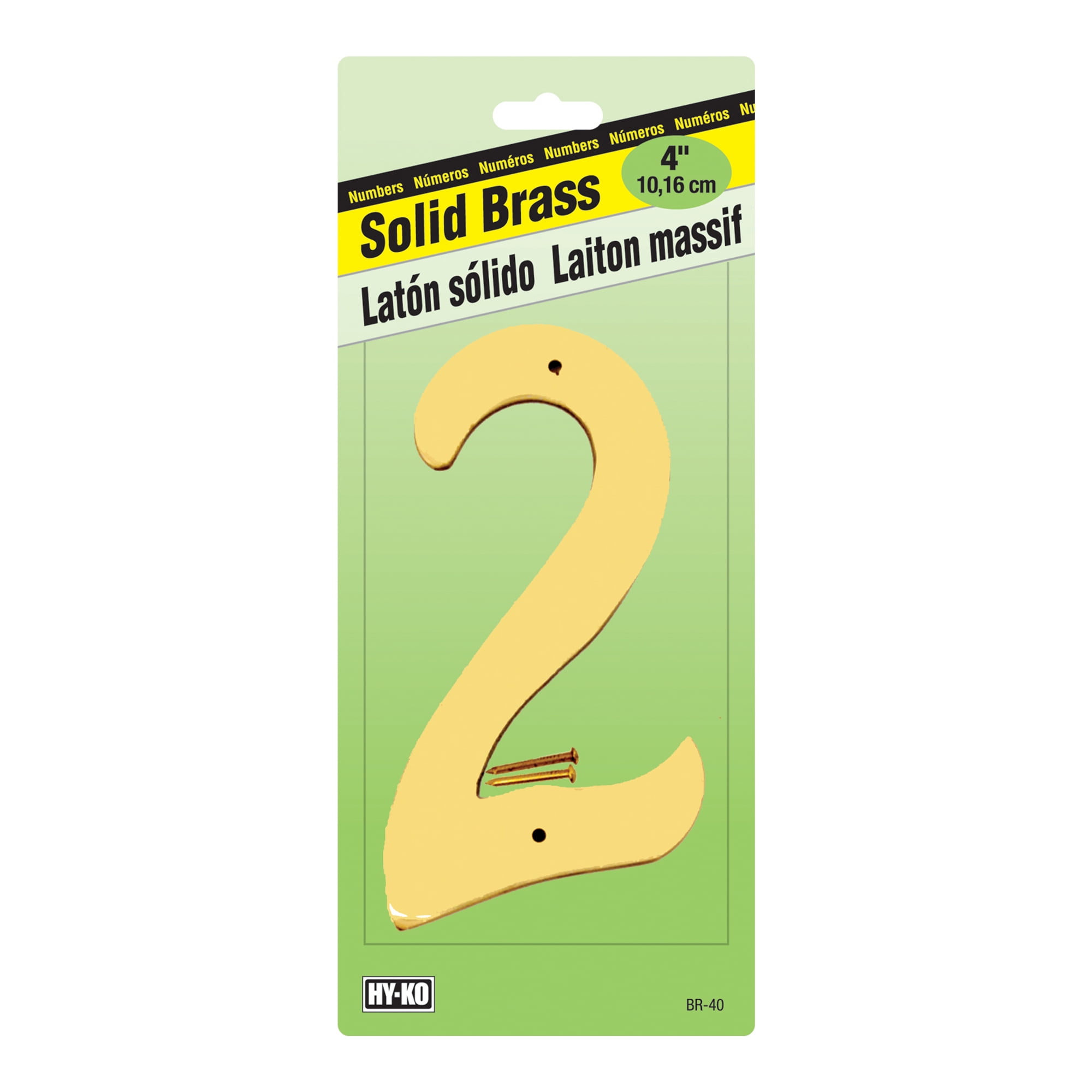 4' Solid Brass Number 2
