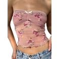 thumbnail image 1 of SUNSIOM Women Tube Tops Bandeau Flower Embroidery Strapless Wrap Chest Tank Tops Summer Fashion Backless Pleated Crop Tops 2024, 1 of 6