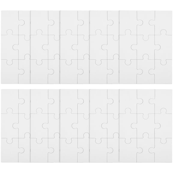 MRLESS 10 Sheets of DIY Blank Puzzles Drawing Blank Puzzle DIY Blank Graffiti Puzzle Pieces