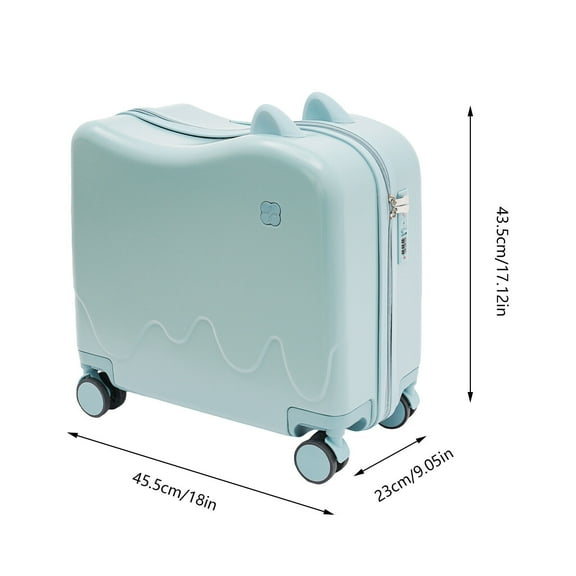 18" Kids Ride-on Suitcase, Children's Luggage Case, Rolling Luggage with Lock