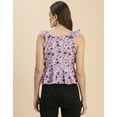 thumbnail image 4 of Moomaya Sleeveless V Neck Printed Georgette Top - Women's Trendy Peplum Top, 4 of 9