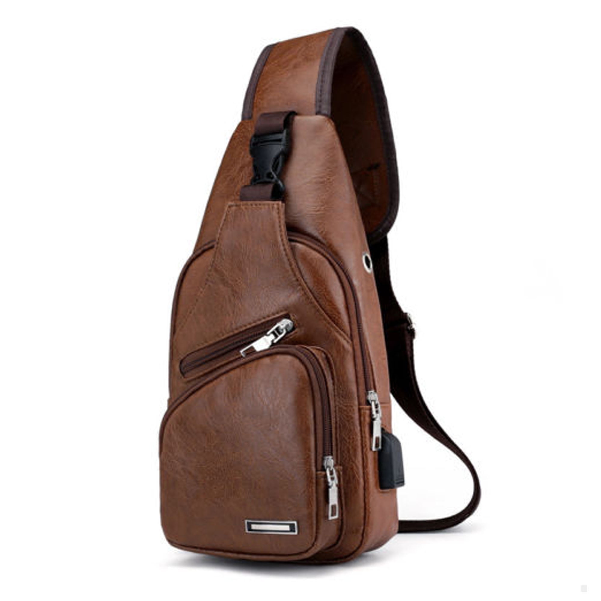 mens leather chest bag