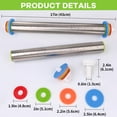 thumbnail image 3 of Adjustable Stainless Steel Rolling Pin with 4 Thickness Rings (2-10mm) – 43cm Dough Roller for Cookies, Pizza, Pasta & Fondant, 3 of 6