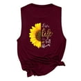 thumbnail image 4 of Homenesgenics Tank Tops for Women under $ 5 Plus Size Women Daisy Sunflower Print Sleeveless Vest Casual Loose Pullover Tunic Tees, 4 of 5