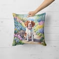 thumbnail image 2 of Brittany Spaniel Spring Path Throw Pillow 18 in x 18 in, 2 of 5