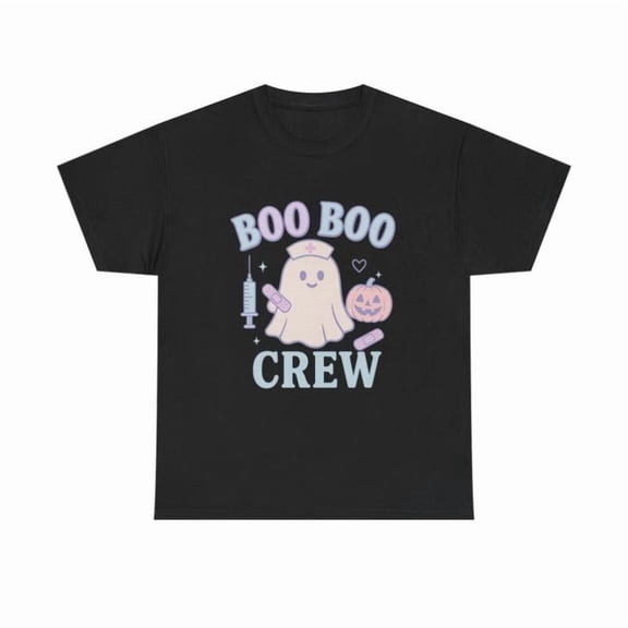 Halloween cotton casual Boo Boo Crew Graphic Tee T Shirt Top Cute Ghost Breathable Black S-5XL