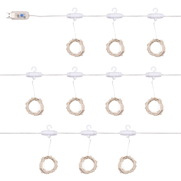 Luces de cortina 9.8X9.8Ft 300 LED Luces de hadas alimentadas por USB con control remoto TFixol Luces de cortina