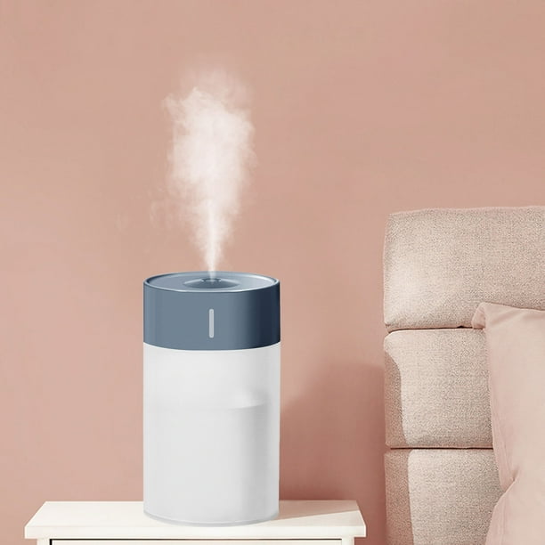 Humidificador USB con luces coloridas, niebla fría silenciosa, para dormitorio y plantas de oficina, fácil de limpiar, taza de agua de color gris
