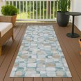 thumbnail image 3 of Addison Rugs Chantille Indoor/Outdoor Transitional Geometric Teal Machine Washable Runner Rug, 2'3" x 7'6", 3 of 8