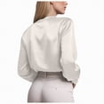 thumbnail image 5 of Towmus Women's Elegant V Neck Satin Blouse Long Sleeve Tops Dressy Business Pullover Tops Teacher Clothes Office Business Dressy Casual Outfits, 5 of 9