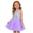 thumbnail image 3 of Gubotare Robe en Tulle pour Bébé Robe en Tulle pour Tout-Petit Fille Été à Volants Sans Manches Robe Décontractée de Mode pour Bébé Fille Taille 6-7 (Violet, 6-7 Ans), 3 of 6
