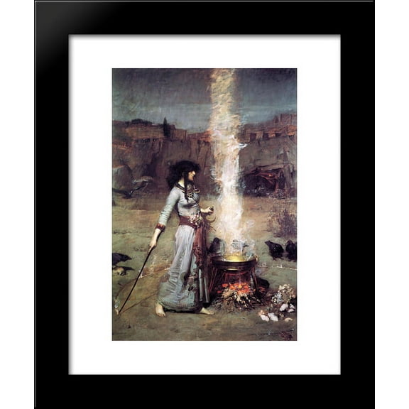 The Magic Circle 20x24 Framed Art Print by John William Waterhouse