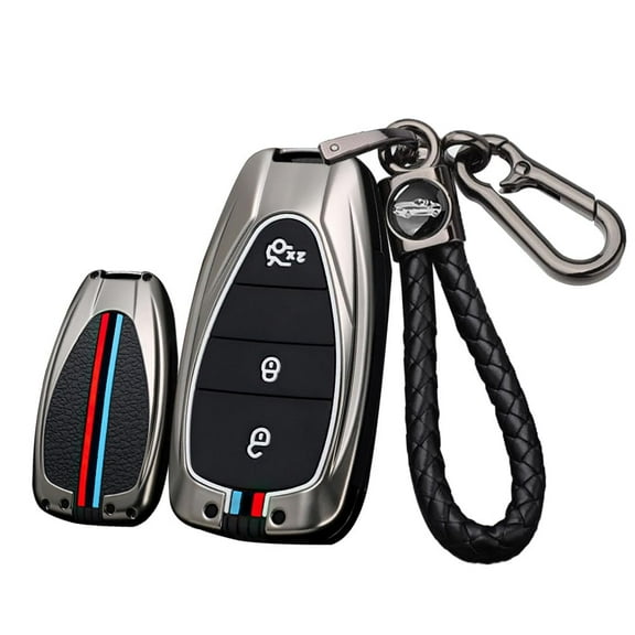 3-button Key Fob Cover Fit for Chevy Key Remote Metal Key Shell Anti-scratched Key Case Durable Car Key Holder Fit for Chevrolet Equinox Malibu Cruze Camaro Traverse Blazer Volt Bolt