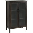 thumbnail image 2 of HOMCOM Sideboard Buffet Cabinet, Kitchen Storage Cabinet, Accent Cabinet with Double Glass Doors and Adjustable Shelves, Brown, 2 of 9