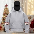 thumbnail image 2 of larppty Women's Hoodie with Mask Winter Zip up Hoodies Ugly Christmas Double Hooded Sweatshirt Streetwear (Grey, XL), 2 of 4