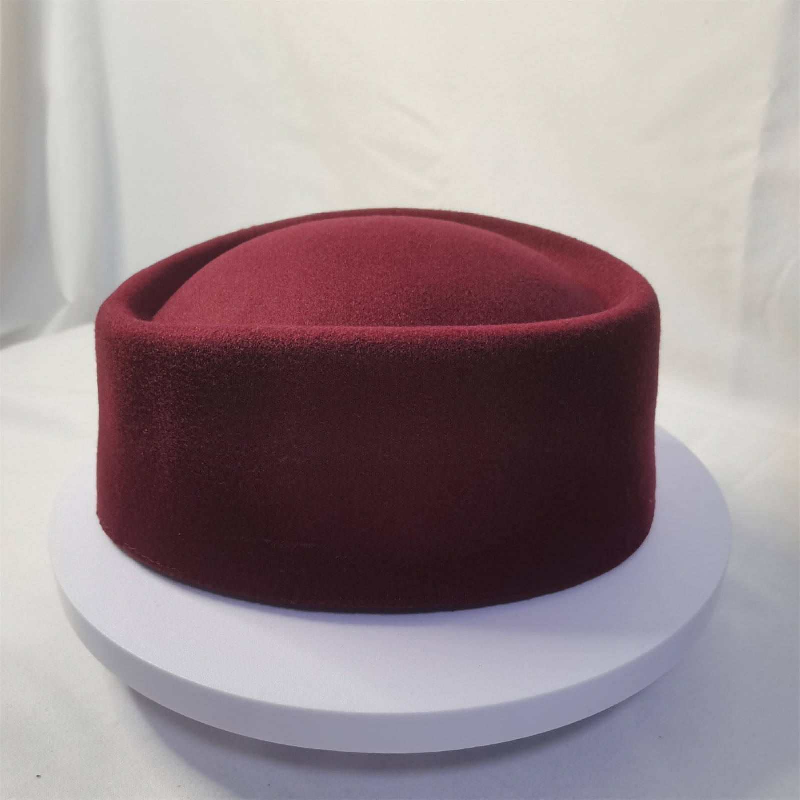 Chapeau Haut De Forme Homburg Pour Femme - Design Plat Occidental, Coloris Uni, Taille Ajustable 54-58 Cm