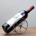 thumbnail image 2 of Botellero de encimera - Soporte para vino para almacenar vino - Botellero de metal de bronce rojo, Botellero pequeño, Almacenamiento de botellas de vino, 2 of 4