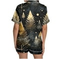 thumbnail image 5 of FUNDUFI Ladies Christmas Christmas Tree Printed Silk Satin Short Sleeve Button Pajama Set Sleepwear Pyjamas Women Soft Loungewear, 5 of 6