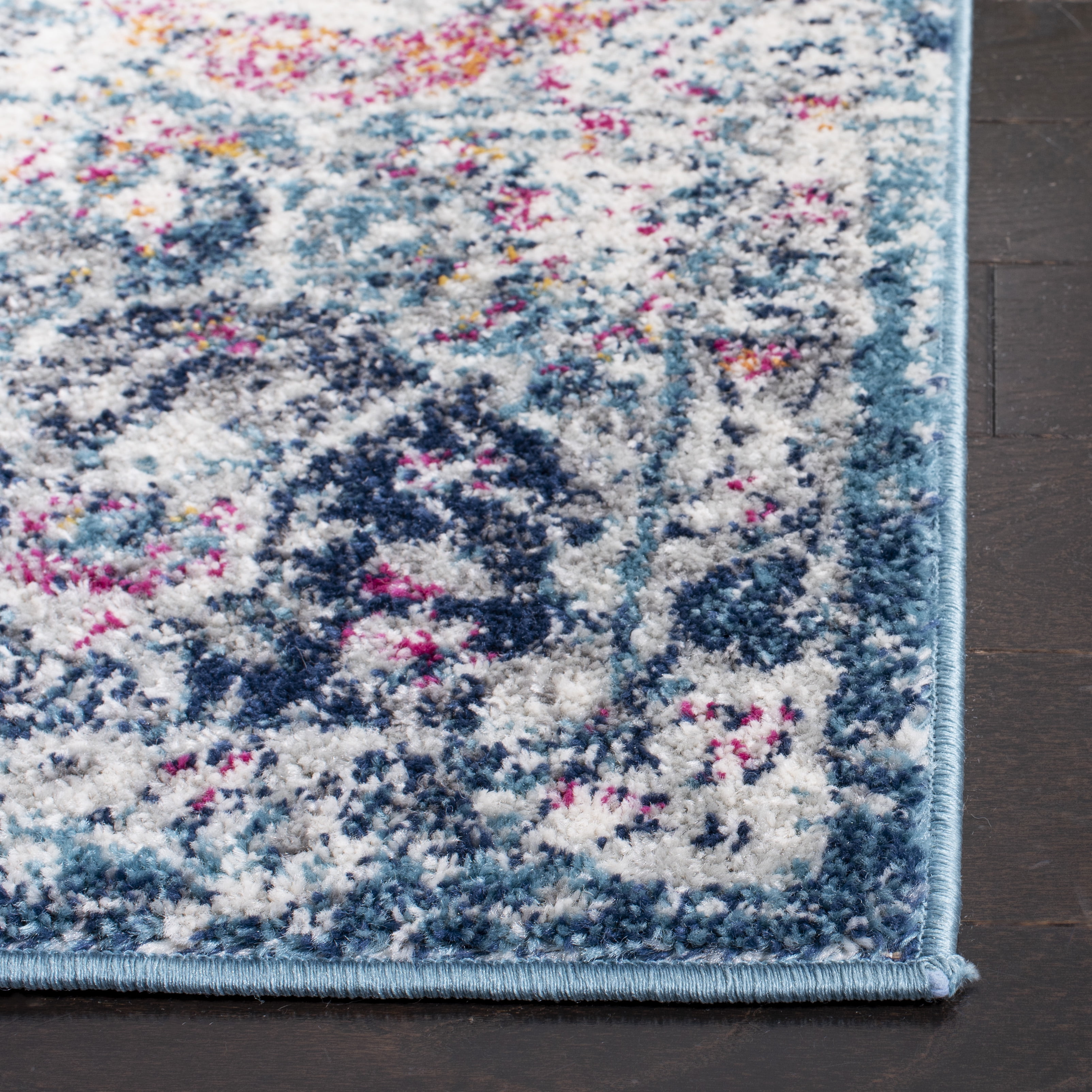 SAFAVIEH Area Rug 9x12 - Madison Collection - Large - Transitional Modern Design, Navy & Teal, Non-Shedding & Easy Cleaning, Ideal for Living Room, Bedroom, Dining Space (MAD611N)