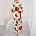 thumbnail image 5 of Bingfone Womens Pajama Sets Fruit Apples Print,Long Sleeve Loungewear Pajamas Set-Small, 5 of 9
