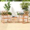 thumbnail image 2 of Costway 2 PCS Teak Wood Rocking Chair with Backrest and Slatted Seat Backyard and Lawn, 2 of 9