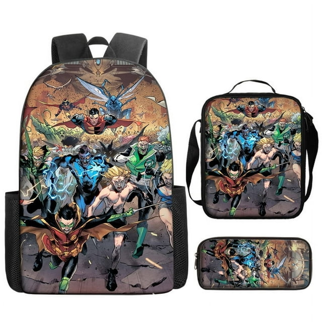 DC Super Hero Backpack, Batman Superman Surrounding Student Schoolbag, Suitable For Primary And Secondary School Students-HAPDEN