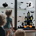 thumbnail image 3 of 2Pcs/4Pcs Glass Decal Witch Ghost Bat Festive Exquisite Decorative PVC Halloween Pumpkin Window Stickers Party Supplies, 3 of 8
