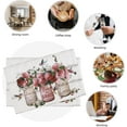 thumbnail image 6 of Rose Flower Placemats Set of 6 Farmhouse Peony Floral Table Mats Washable Place mats for Home Party Indoor Kitchen Dining Table Decoration 12x18 Inch, 6 of 6