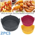 thumbnail image 1 of POINTERTECK 2 Pcs Casserole en Silicone pour Friteuse à Air Chaud avec Poignée 7,87 Po Doublure Ronde pour Friteuse à Air Panier en Silicone Résistant à la Chaleur Moule de Cuisson Accessoires pour Friteuse à Air Doublures pour Friteuse à Air, 1 of 10