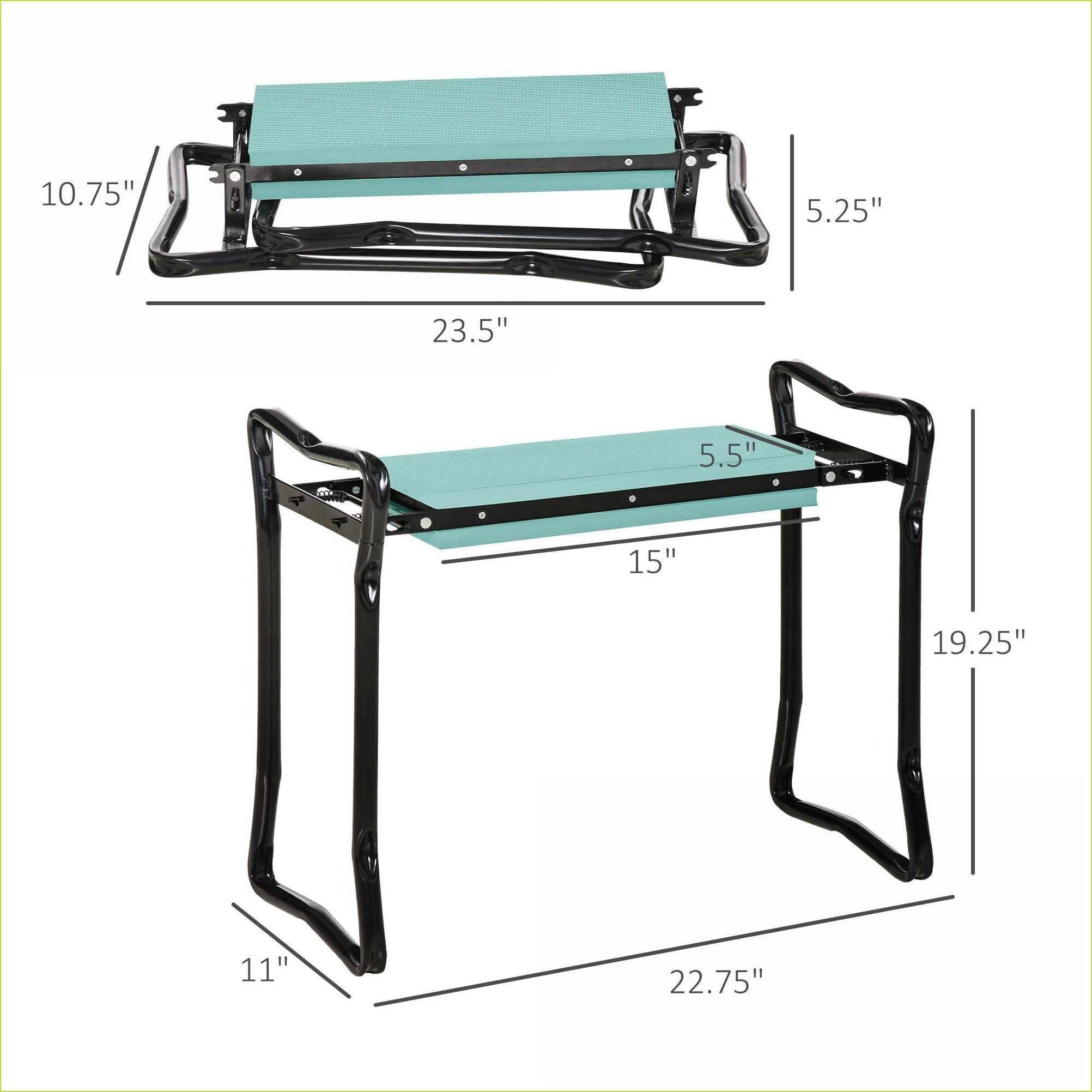 Garden Kneeler and Seat | Padded Foldable 2-in-1 Gardening Bench for Outdoor Planting & Weeding, Olive Green | Steel|Multi