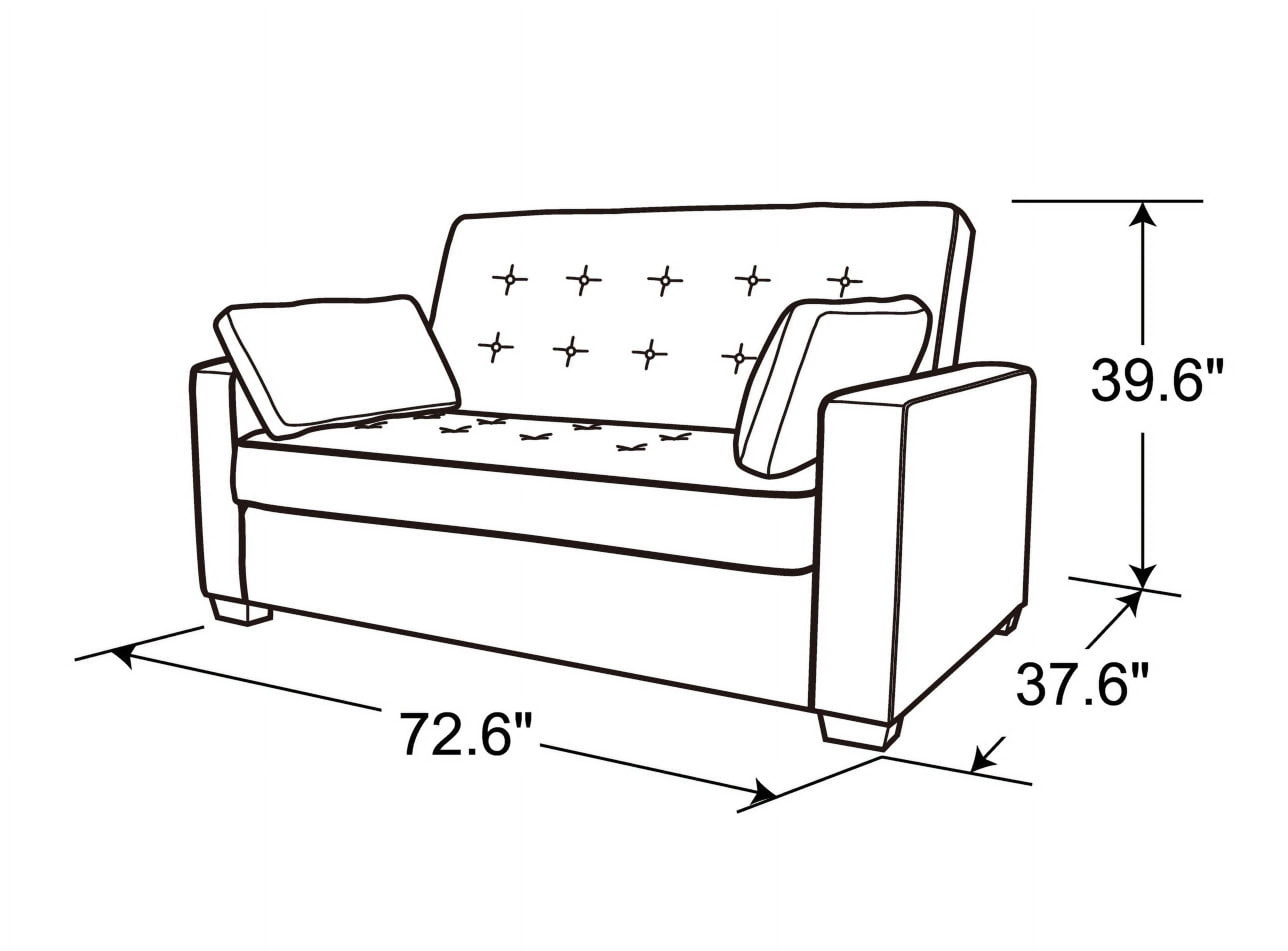 Serta Monroe Modern Convertible Sofa with Queen Size Sleeper, Charcoal Gray Woven Fabric