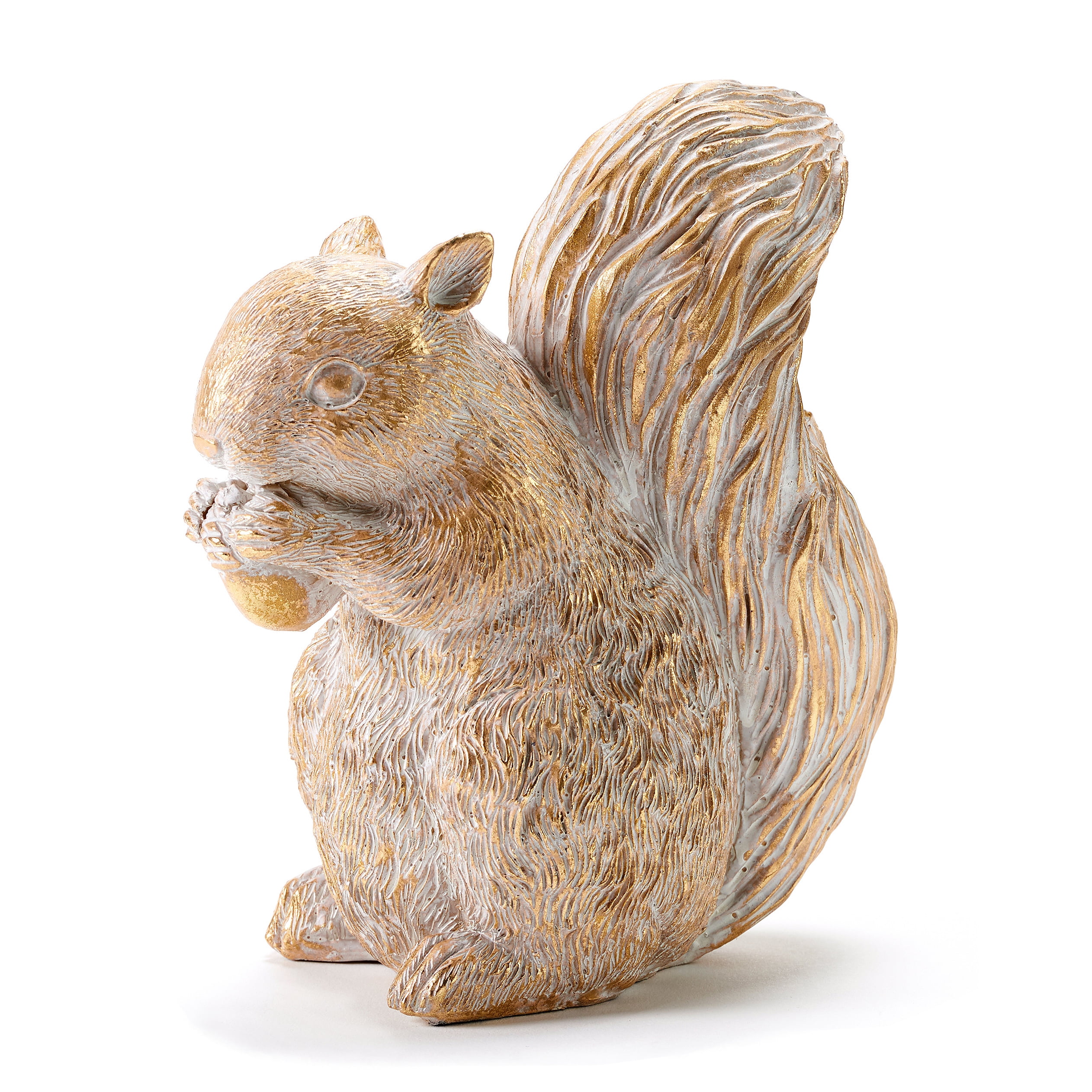 Squirrel on Acorn Ornament Vintage Bronze Resin Sculpture Home Decor Gift Statue 