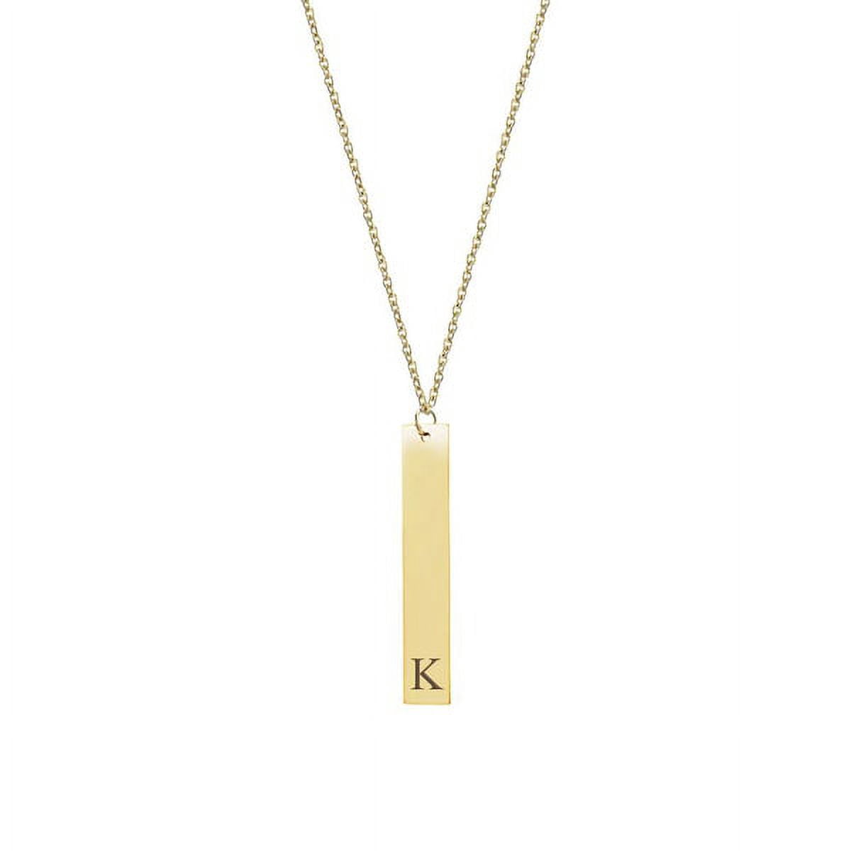 Personalized Vertical Initial Bar Necklace - Birthday Day Gift for Her - Custom Stainless Steel Jewelry with Gift Box - Gift for Mom - Ships Next Day