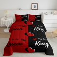 thumbnail image 2 of His And Hers Bedding Set King And Queen Crown Comforter Set For Couple Men Women Mr Mrs,Valentine'S Day Wedding Down Comforter Gifts,Romantic Love Heart Bed Set 3 Pcs Full Size, 2 of 7