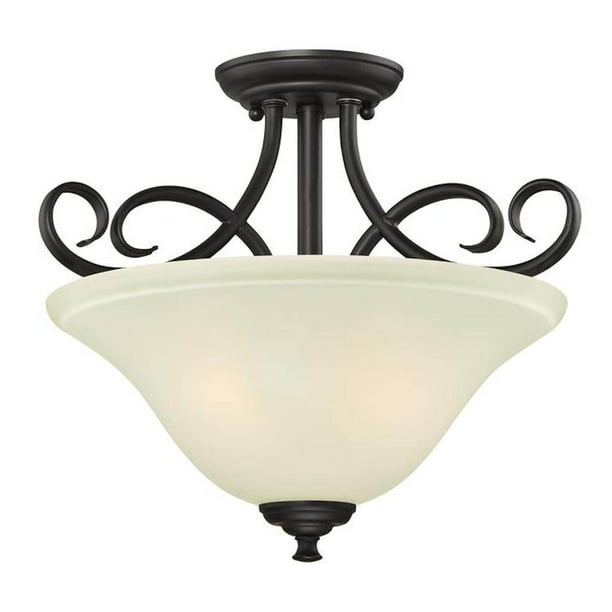 Westinghouse 63065 2 Light Oil Rubbed Bronze Semi Flush Ceiling Fixture 2lt Semiflush Orb W Frosted Glass Com Semi Flush Ceiling Light Fixture, Montego 2 Light Oil Rubbed Bronze Ceiling Semi Flush Mount