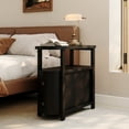 thumbnail image 5 of Finmind Solid Wood End Table with 2 Drawers, Fully Assembled Narrow Side Table, Slim Nightstand for Bedroom, Black, 5 of 7