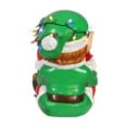 thumbnail image 3 of Garden Elements Fiberglass Indoor Christmas Figurine Statue Decor, Elf Boy Playing with Christmas Lights, 24", 3 of 4