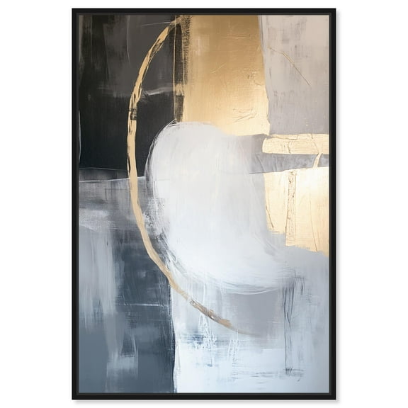 Golden Eclipse Canvas Gemstone Abstract Art by Art Remedy, Black Frame, 10" x 15"