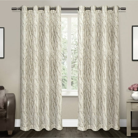 Exclusive Home Curtains 2 Pack Oakdale Motif Textured Linen Grommet Top Curtain Panels