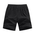 thumbnail image 4 of Ceisia Men's Solid Color Quick-Dry Sports Shorts with Elastic Waist Zippered Pockets Breathable Casual Summer Pants Black Gifts for Father 4X, 4 of 8