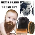 thumbnail image 1 of Beard Brush Beard Comb Kit For Men Beard Mustache Wood Handle Barber Tool Set, 1 of 7