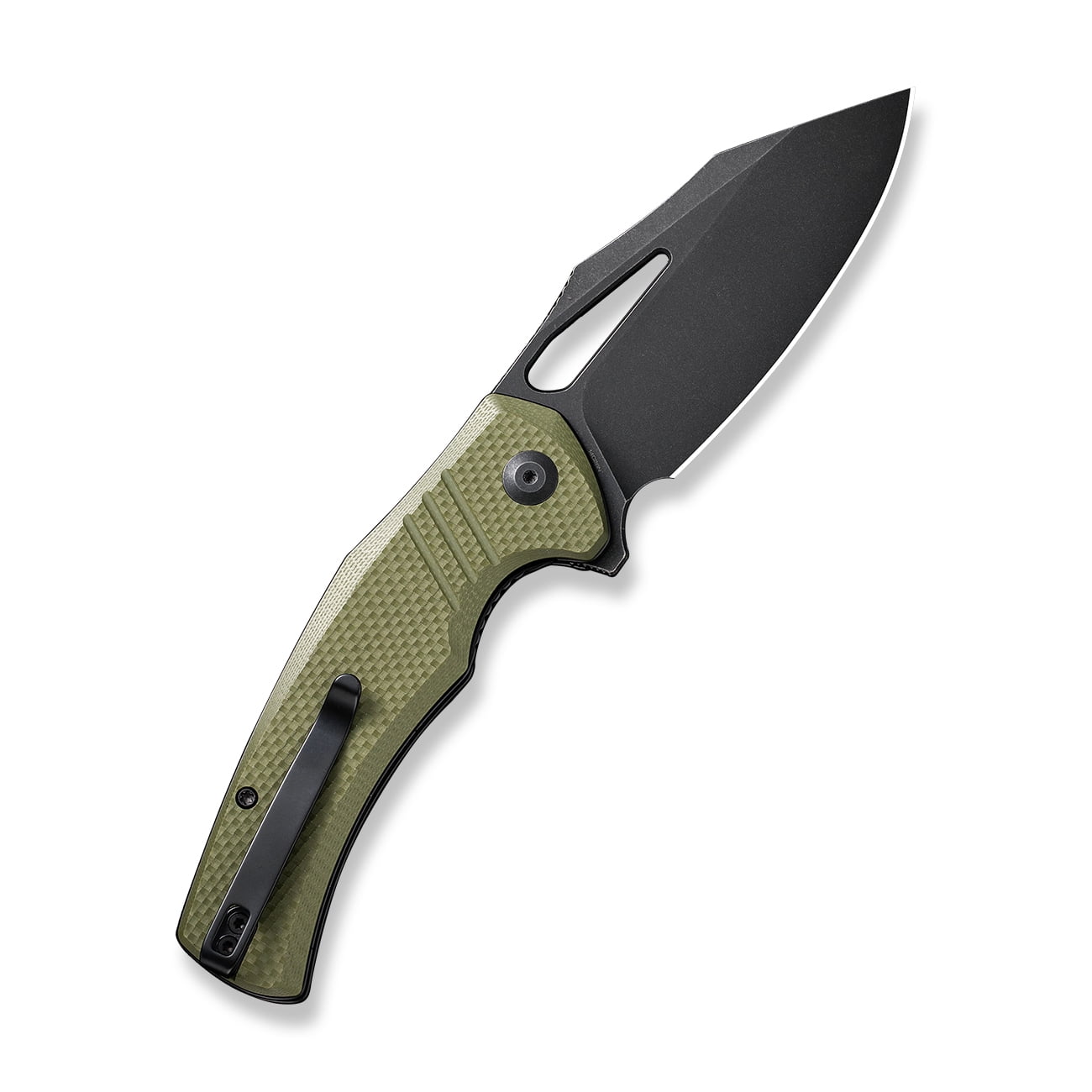 CIVIVI BullTusk Pocket Knife for Camping Fishing Hunting, Folding Knife with Flipper, 3.48" Curved 14C28N Blade Coarse G10 Handle, Cool Pocket Knife for Men Women Gift C23017-2