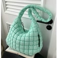 thumbnail image 2 of Soft Quilted Shoulder Crossbody Bag for Women Cloud Hobo Totes Bag Large Purse Dumpling Handbag Pleated Top Handle Bag, 2 of 9