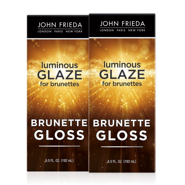 John Frieda Brilliant Brunette Luminous Hair Glaze, Color Enhancing Glaze, Designed to Fill Damaged Areas for Smooth, Glossy Brown Color, 6.5 Ounce (Pack of 2)