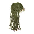 thumbnail image 4 of Gorro de ganchillo para mujer, hecho a mano, con decoración bohemia, gorro de viaje de punto con forma de calavera Verde oscuro, 4 of 7